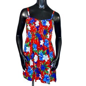 Floral Sleeveless Mini Sundress Beachy Coverup Womens Size XS Colorful Print